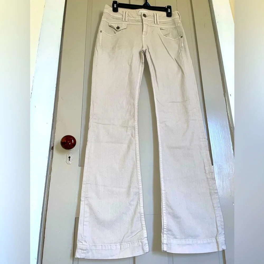 Pilcro And The Letterpress Vintage Slim Cream Ivory Y2K Jeans Flare Leg Casual - Picture 1 of 12